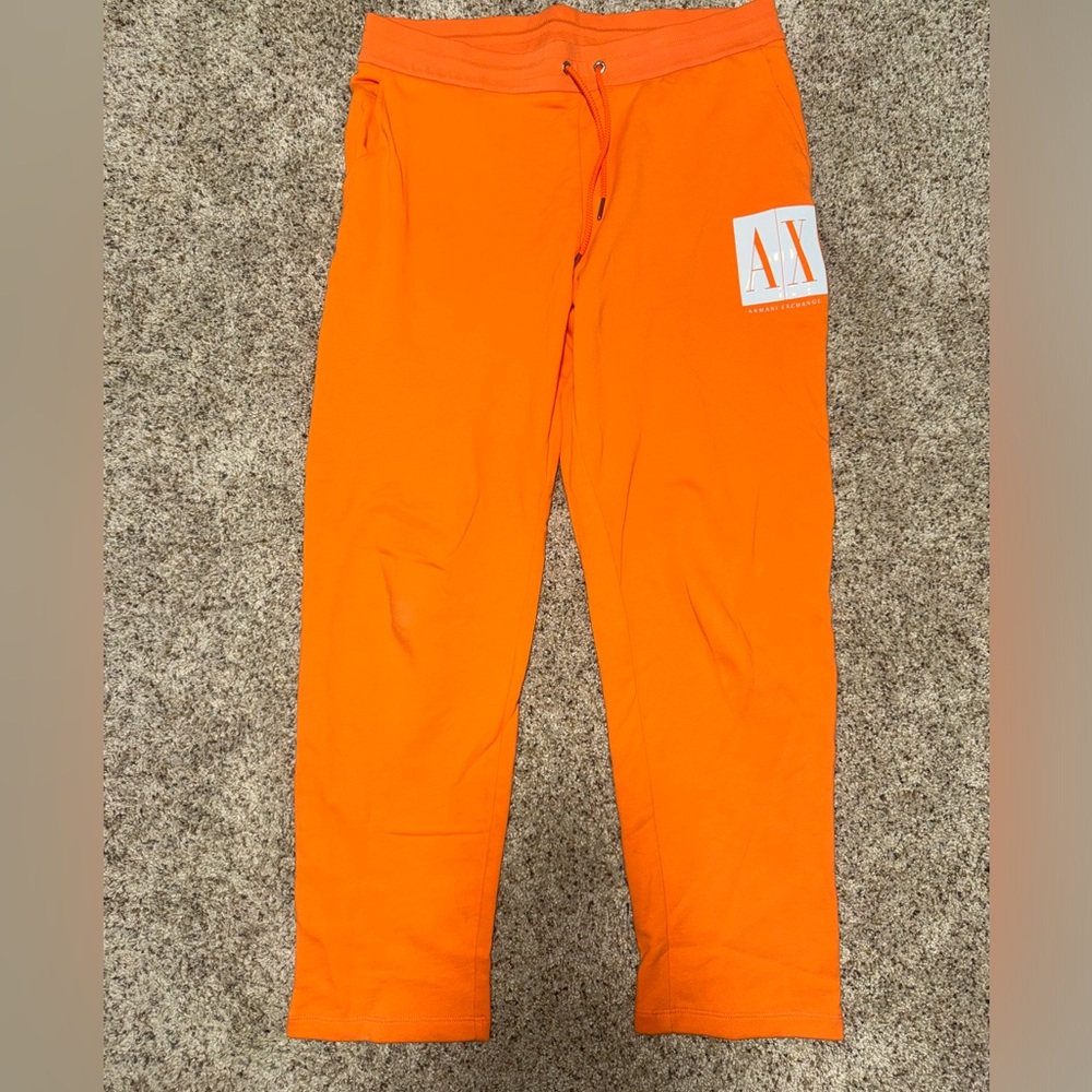 Armani Exchange Orange & White Joggers - Size L/XL